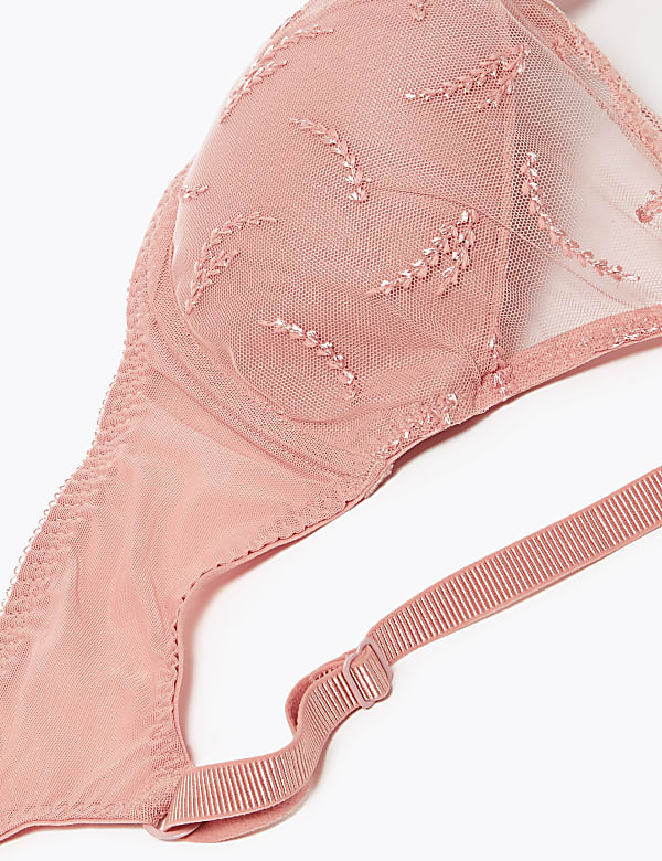 2pk Embroidered Padded Plunge Bras A-E