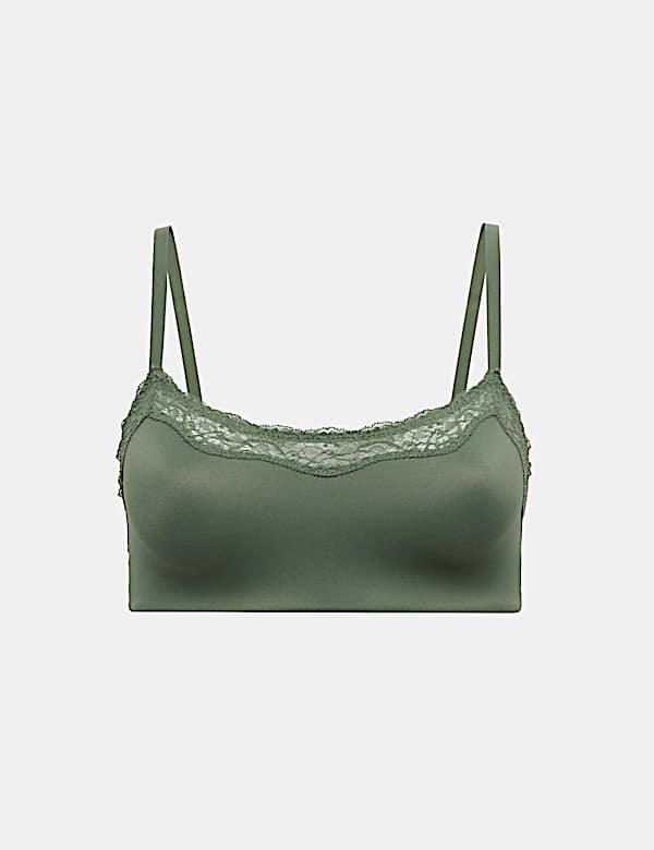 Body Soft Lace Trim Non Wired Crop Top