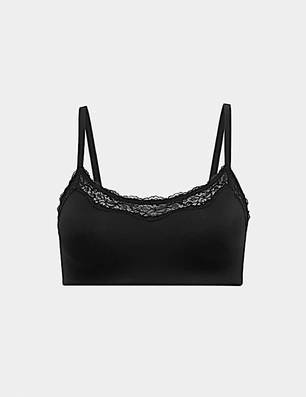 Body Soft Lace Trim Non Wired Crop Top