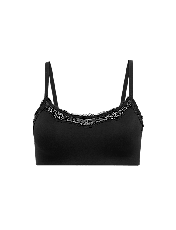 Body Soft Lace Trim Non Wired Crop Top