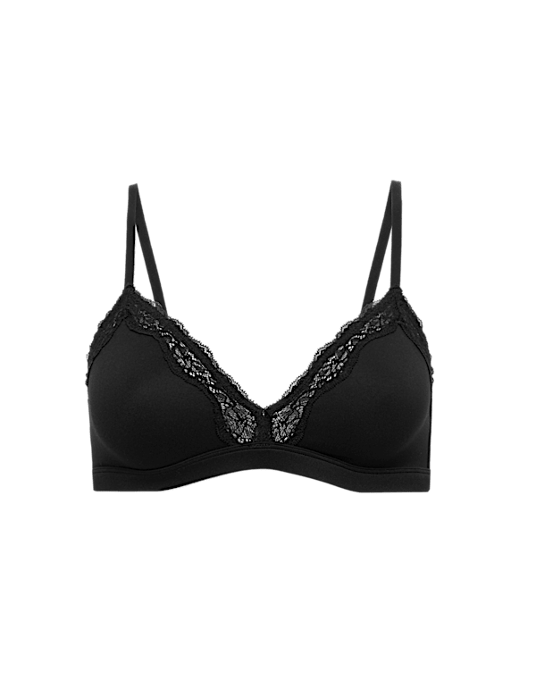 Body Soft Lace Trim Non Wired Bralette (A-E)