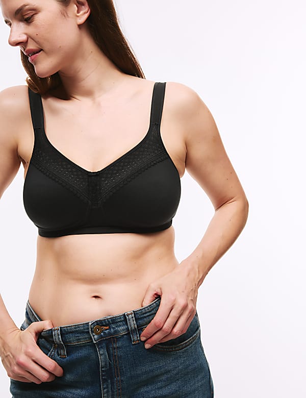 Cotton & Lace Non Wired Total Support Bra