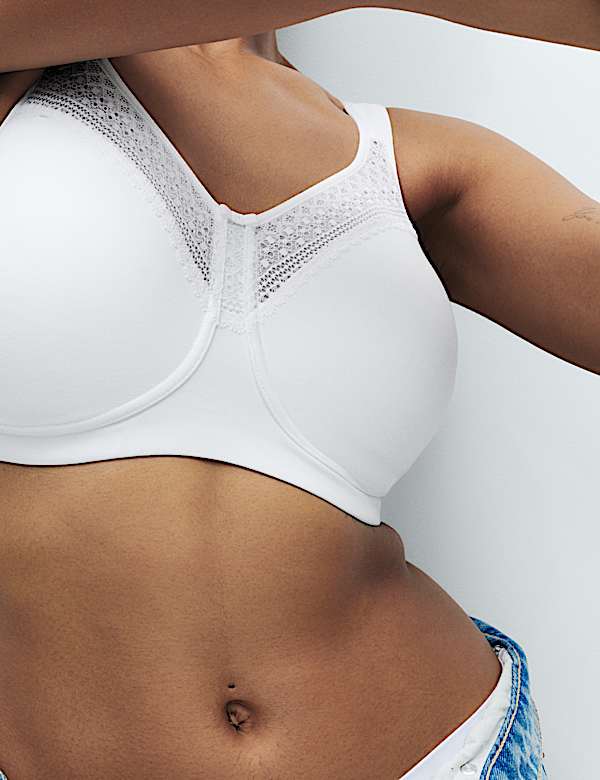 Cotton & Lace Non Wired Total Support Bra