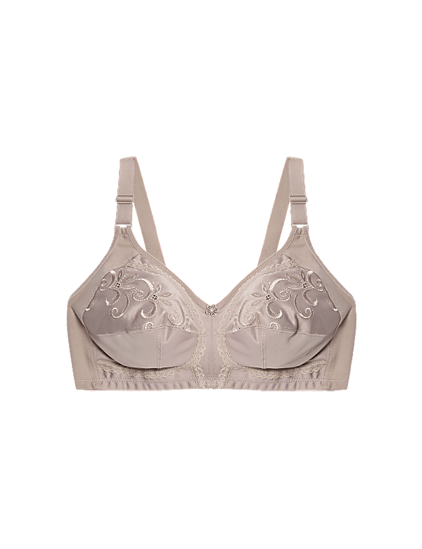 Embroidered Non Wired Total Support Bra