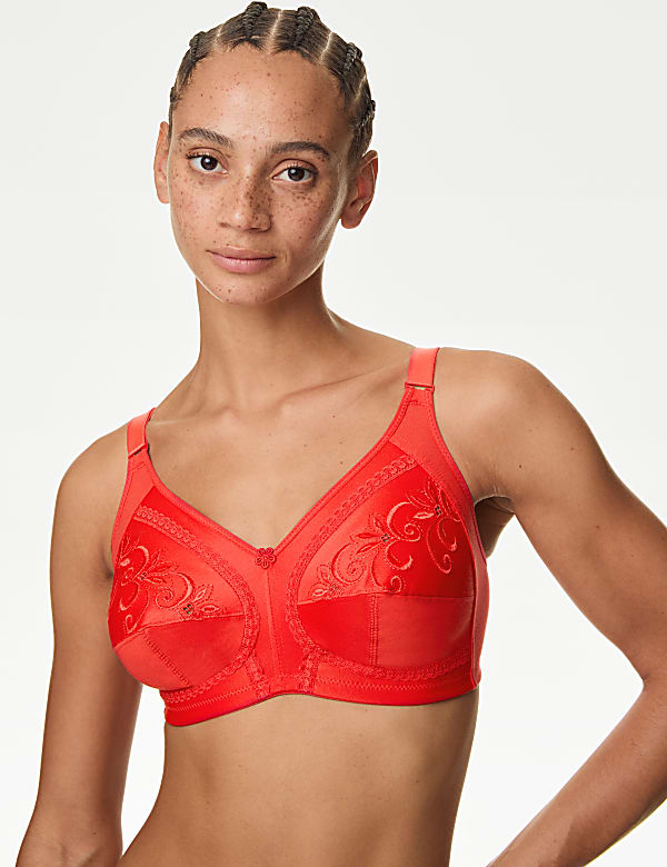 Embroidered Non Wired Total Support Bra