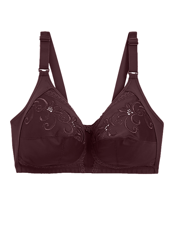 Embroidered Non Wired Total Support Bra