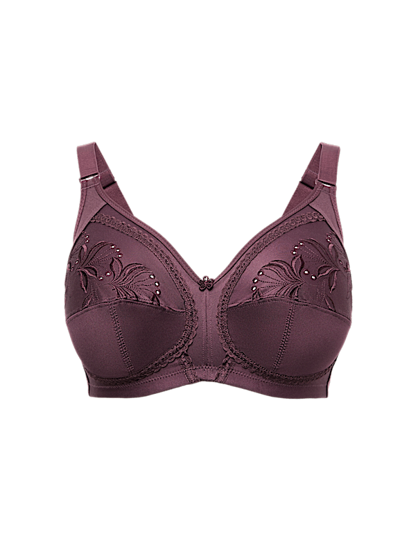 Embroidered Total Support Full Cup Bra A-K