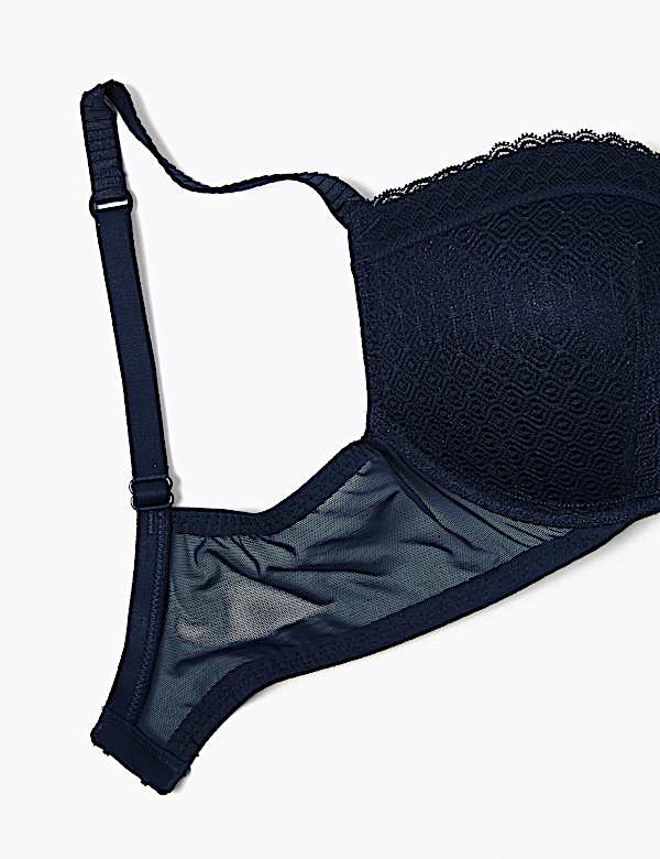 2pk Mesh Lace Push-Up Plunge Bras A-E