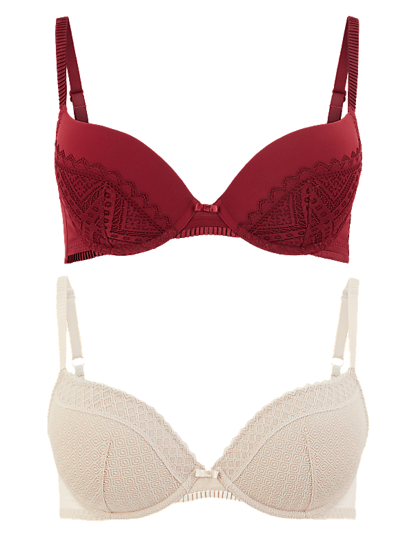 2 Pack Lace Push-Up Plunge Bras