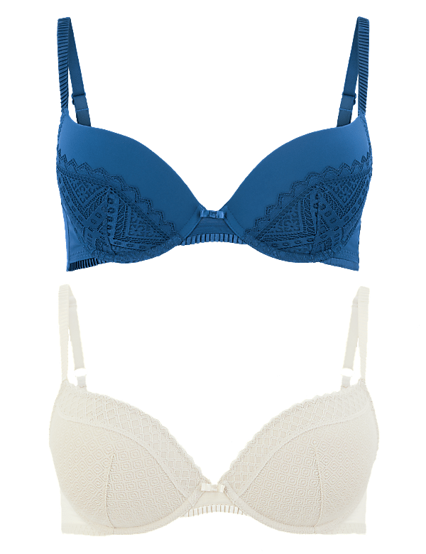 2 Pack Lace Push-Up Plunge Bras