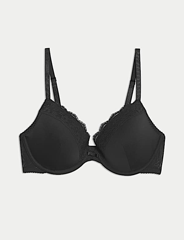Lace Trim Wired Plunge Bra A-E - VN