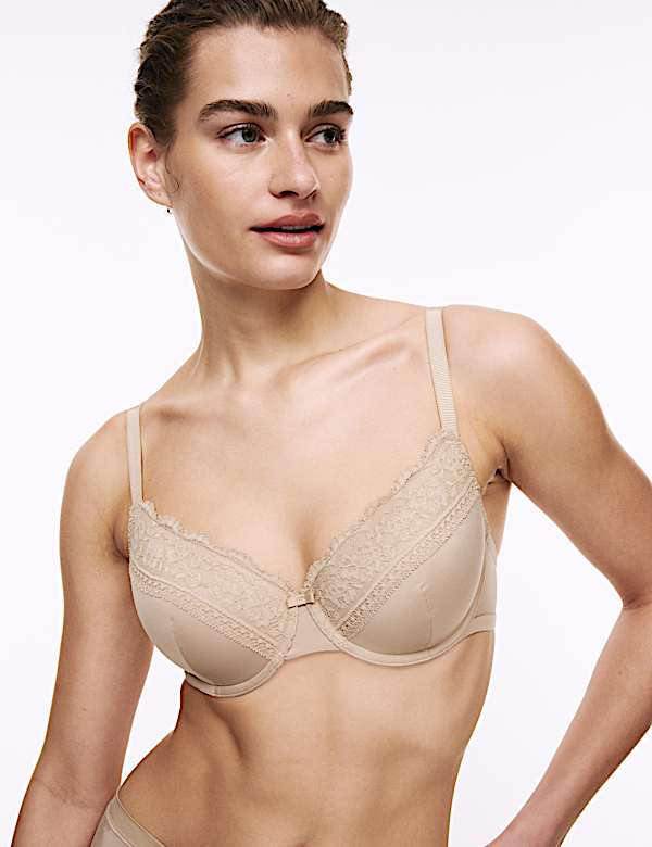 Lace Trim Padded Full Cup Bra