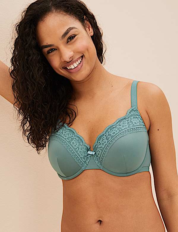 Lace Trim Padded Full Cup Bra