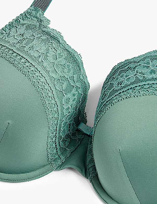 Lace Trim Padded Full Cup Bra