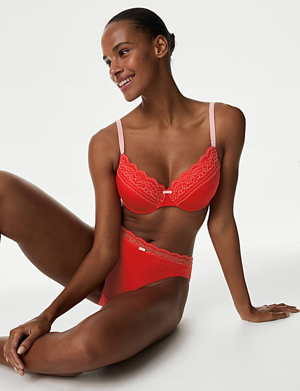 Lace Trim Padded Full Cup Bra