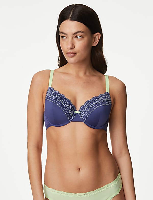 Lace Trim Padded Full Cup Bra