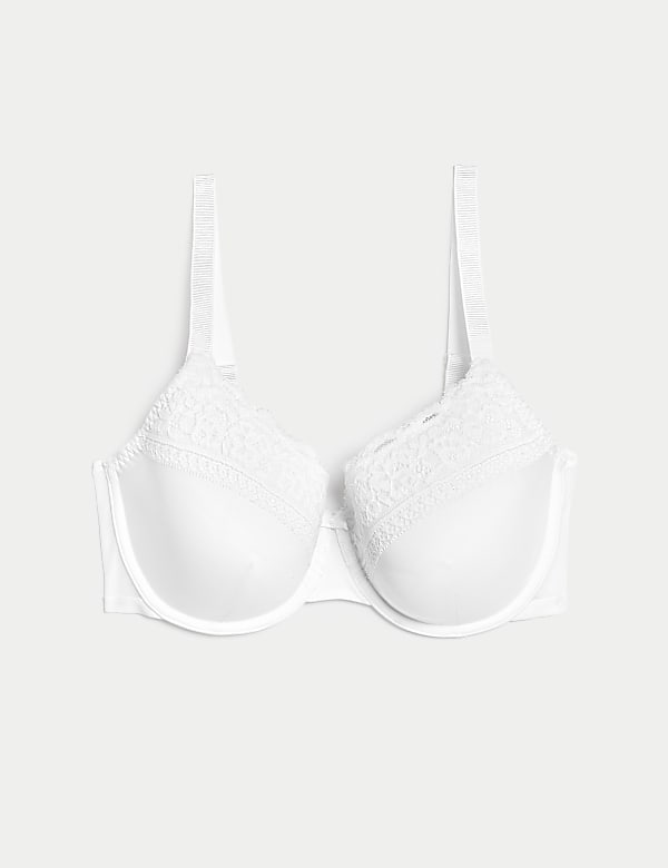 Lace Trim Padded Full Cup Wired Bra A-E - NL