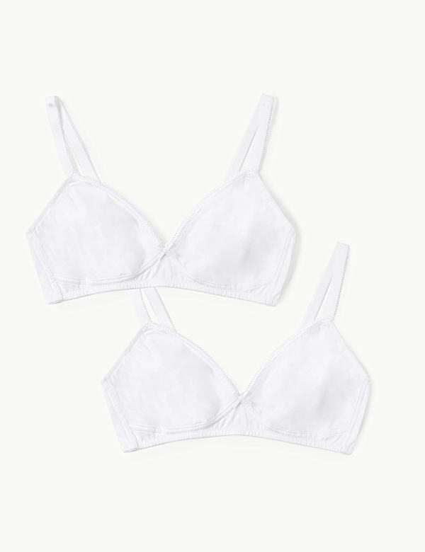 2 Pack Cotton Rich Non-Padded Bralets AA-C