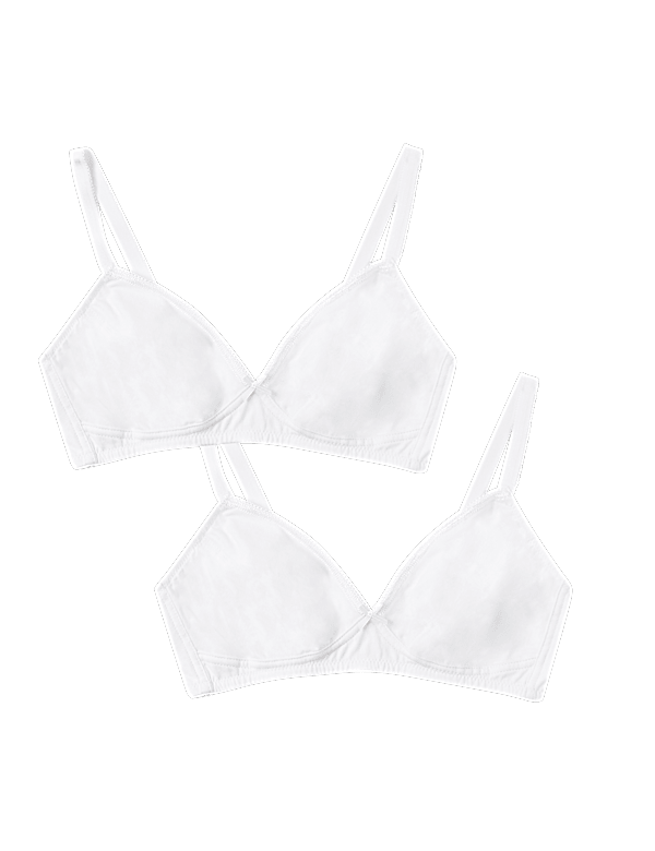 2 Pack Cotton Rich Non-Padded Bralets AA-C