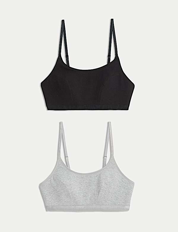 2pk Cotton First Bra Crop Tops - US