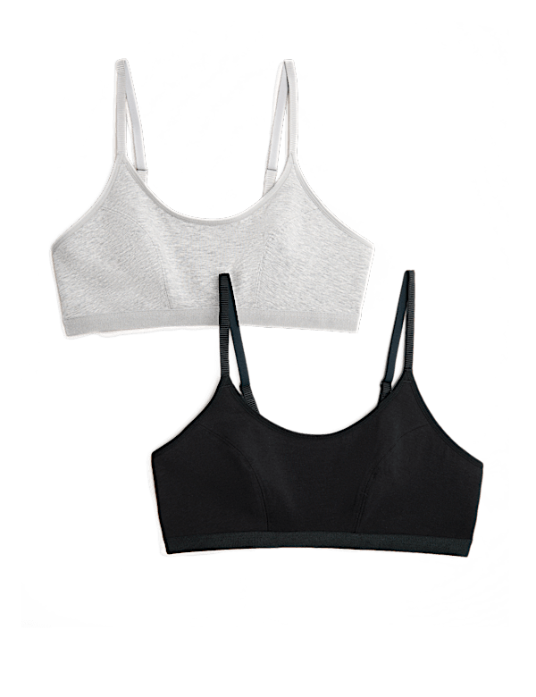 2pk Cotton First Bra Crop Tops