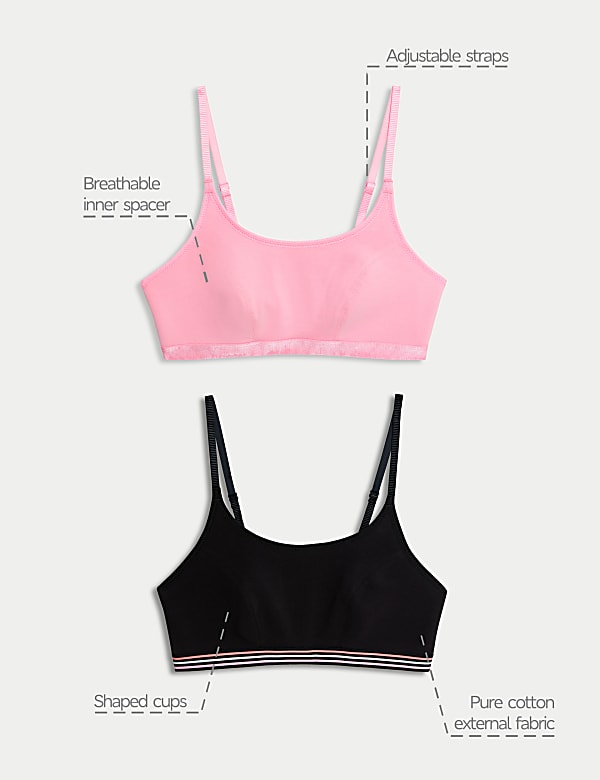 2pk Non Wired Crop Top First Bras