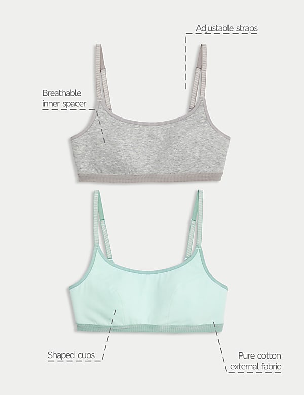 2pk Non Wired Crop Top First Bras