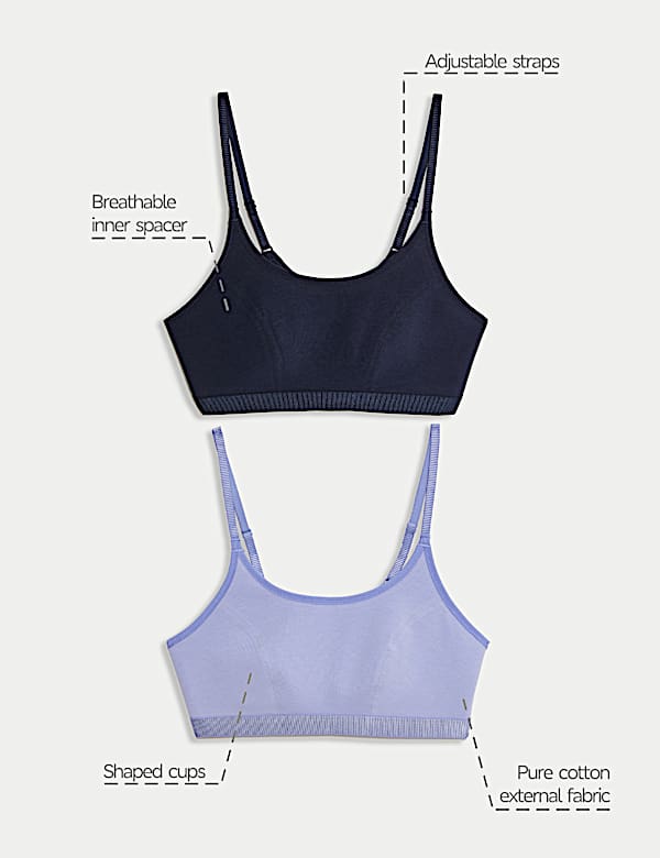 2pk Non Wired Crop Top First Bras