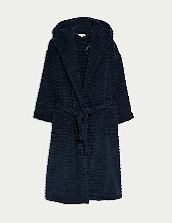 Pure Cotton Towelling Ribbed Dressing Gown - JO