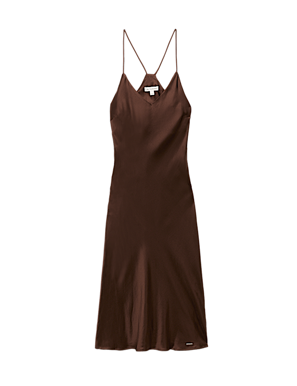 Satin Strappy Long Chemise