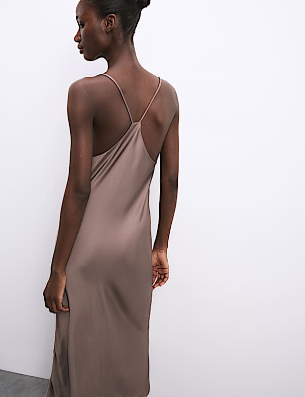 Satin Strappy Long Chemise - US