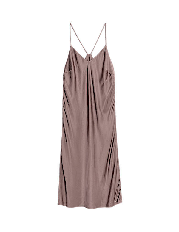 Satin Strappy Long Chemise