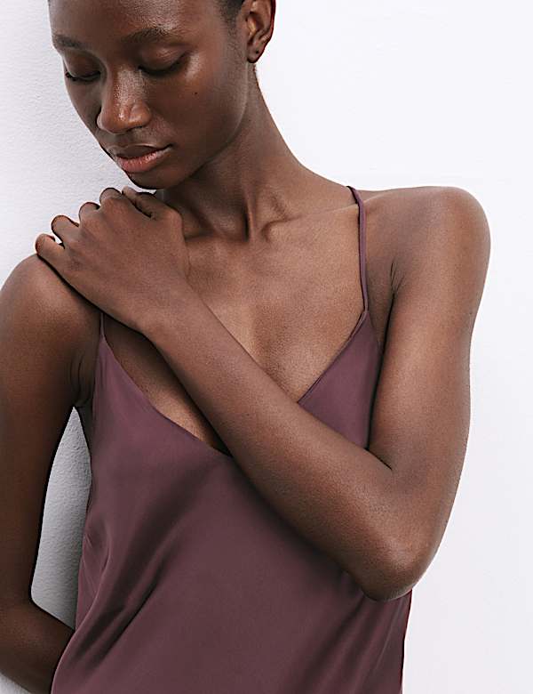 Satin Strappy Long Chemise