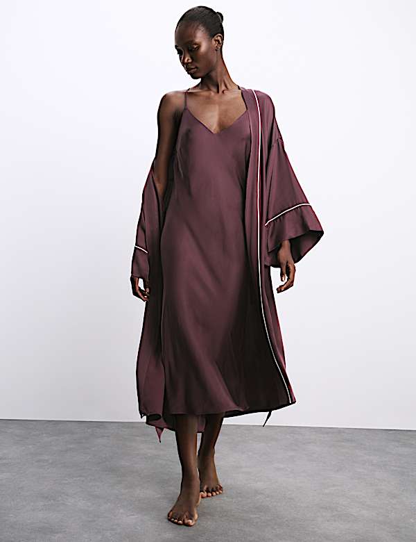 Satin Strappy Long Chemise