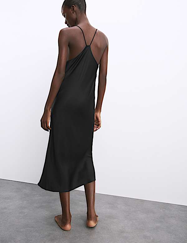 Satin Strappy Long Chemise