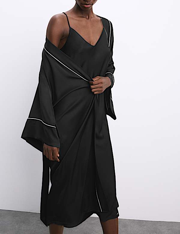 Satin Strappy Long Chemise