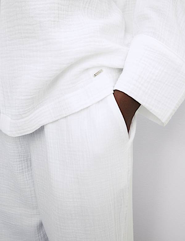 Pure Cotton Muslin Revere Pyjama Set - NZ