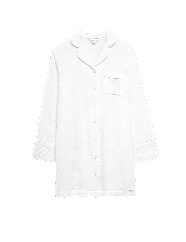 Pure Cotton Textured Muslin Nightshirt