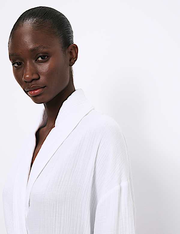 חלוק בית ממוסלין מכותנה טהורה - IL