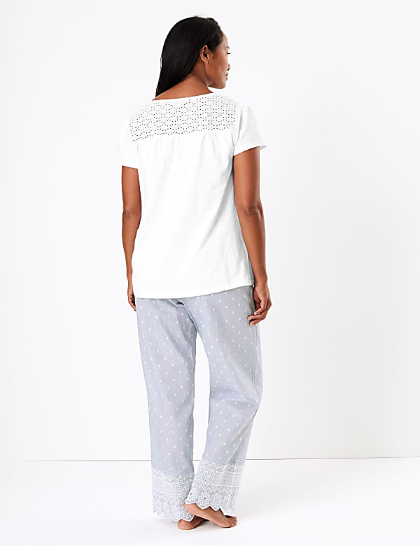 Pure Cotton Embroidered Pyjama Set