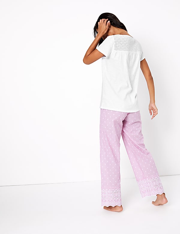 Pure Cotton Broderie Pyjama Set