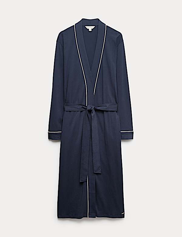 Robe de chambre coupe longue en coton et modal - CH