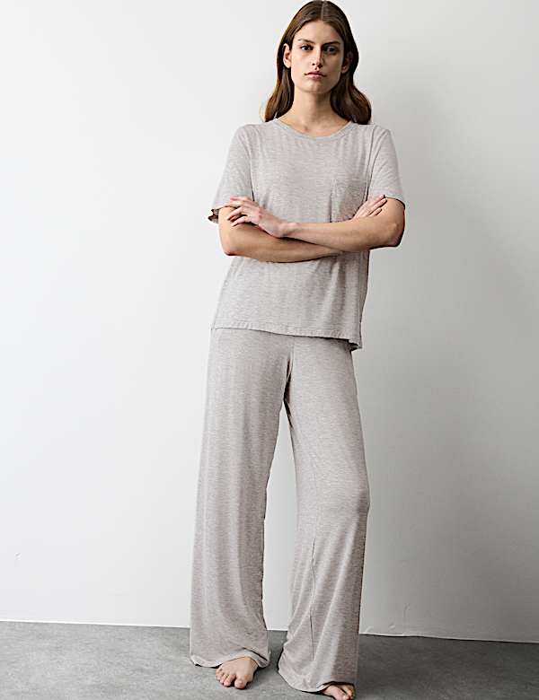Jersey Wide Leg Pyjama Bottoms