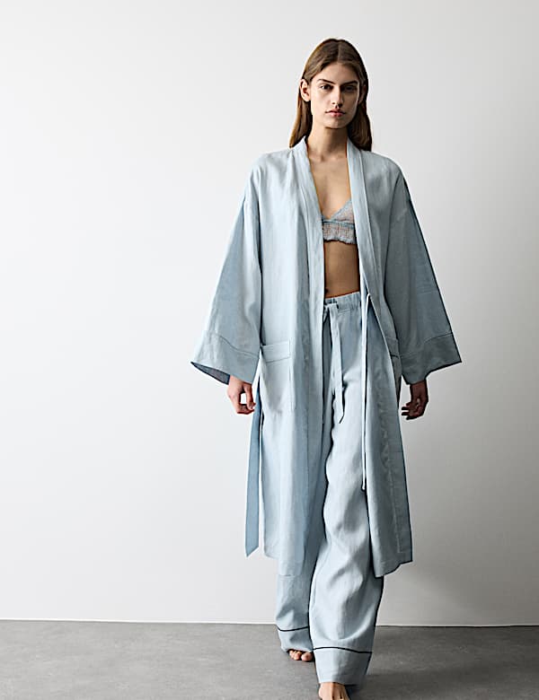 Pure Linen Tie Wrap - GR