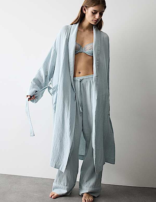 V&ecirc;tement enveloppant en mousseline 100 % coton - CA