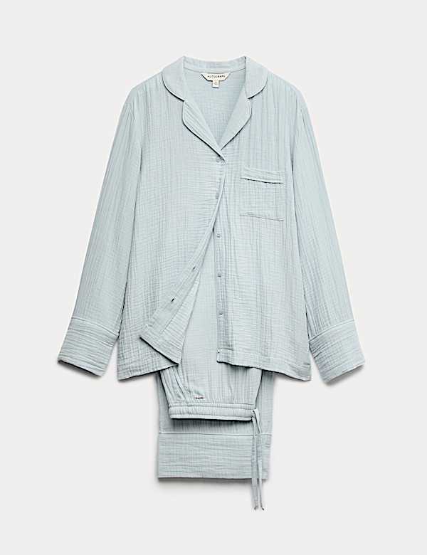 Pure Cotton Muslin Revere Pyjama Set - JO
