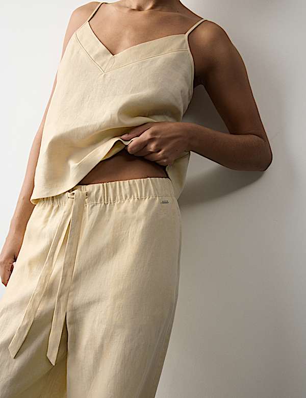 Pijama estilo camisola 100 % lino - US