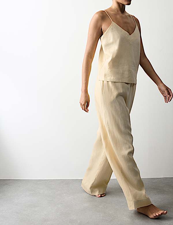 Pijama estilo camisola 100 % lino - US