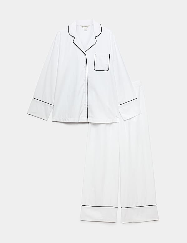 Pure Cotton Striped Revere Pyjama Set - JP