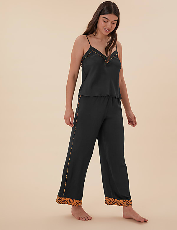 Satin Printed Three Piece Pyjama Set
